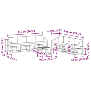 Σειρά Καναπέ Εξωτερικού με μαξιλάρι 9 pcs Άσπρο και Ανθρακί - Pakobazaar