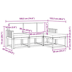 Σειρά Καναπέ Εξωτερικού 4 pcs - Pakobazaar