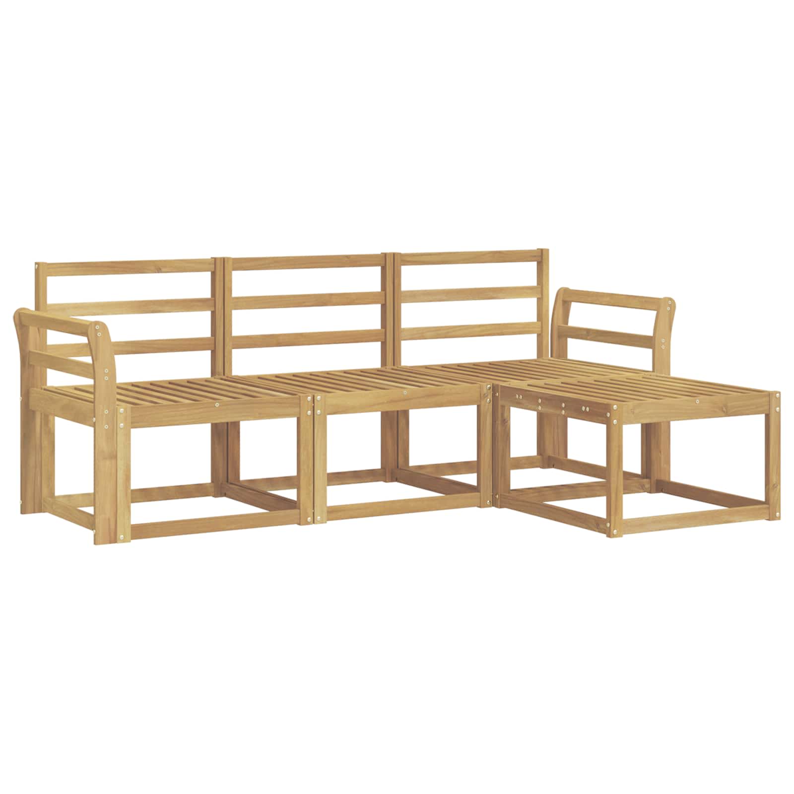 Σειρά Καναπέ Εξωτερικού 4 pcs Λευκό 194 x 122,5 x 73 εκ