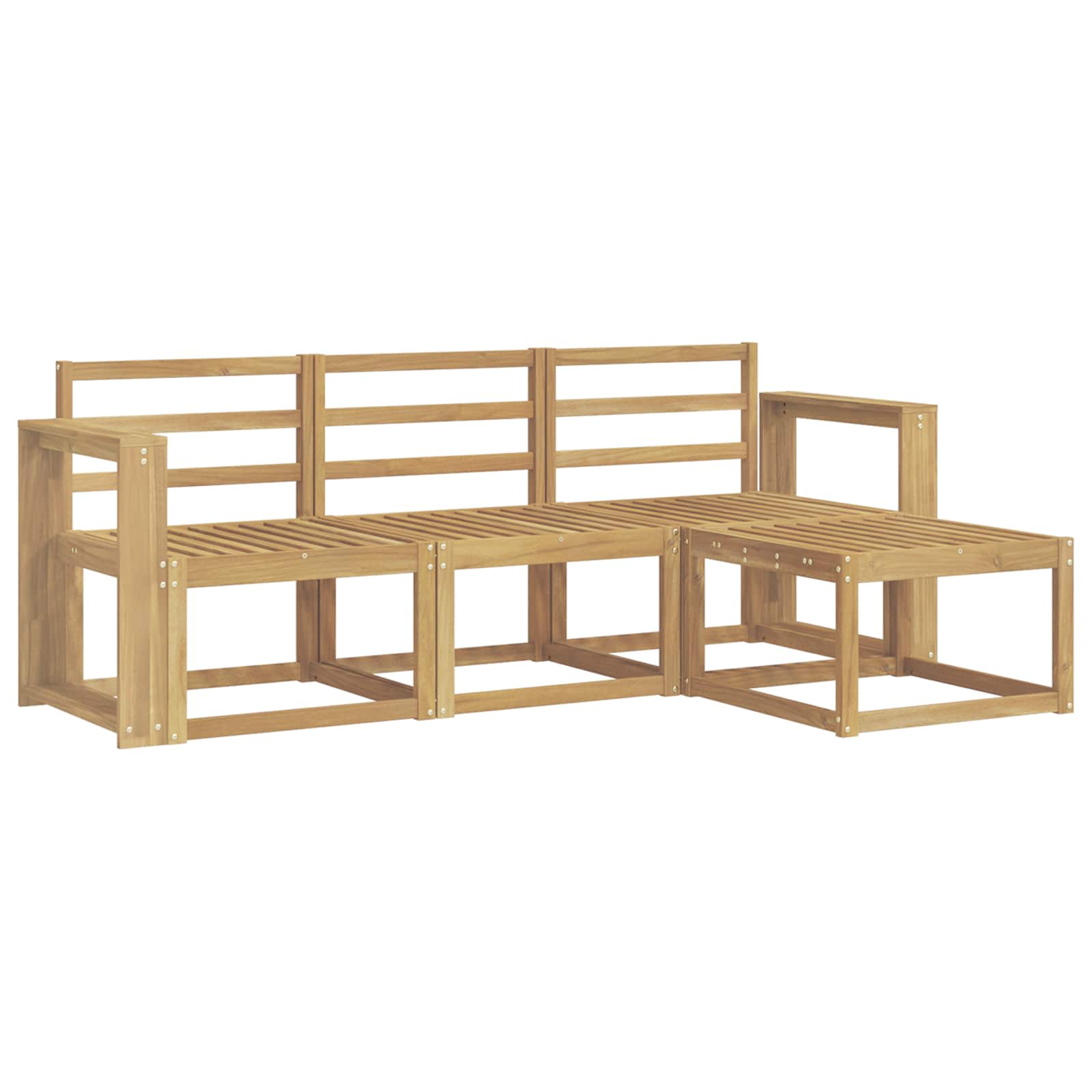 Σειρά Καναπέ Εξωτερικού 4 pcs Λευκό 193,5 x 122,5 x 73 εκ