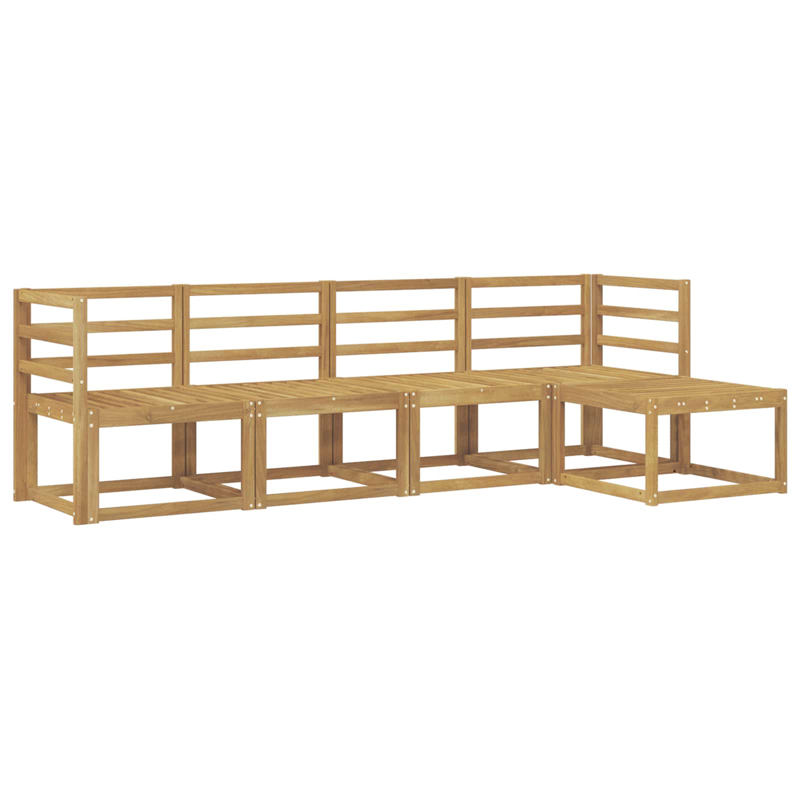 Σειρά Καναπέ Εξωτερικού 5 pcs Λευκό 245 x 122,5 x 73 εκ - Pakobazaar