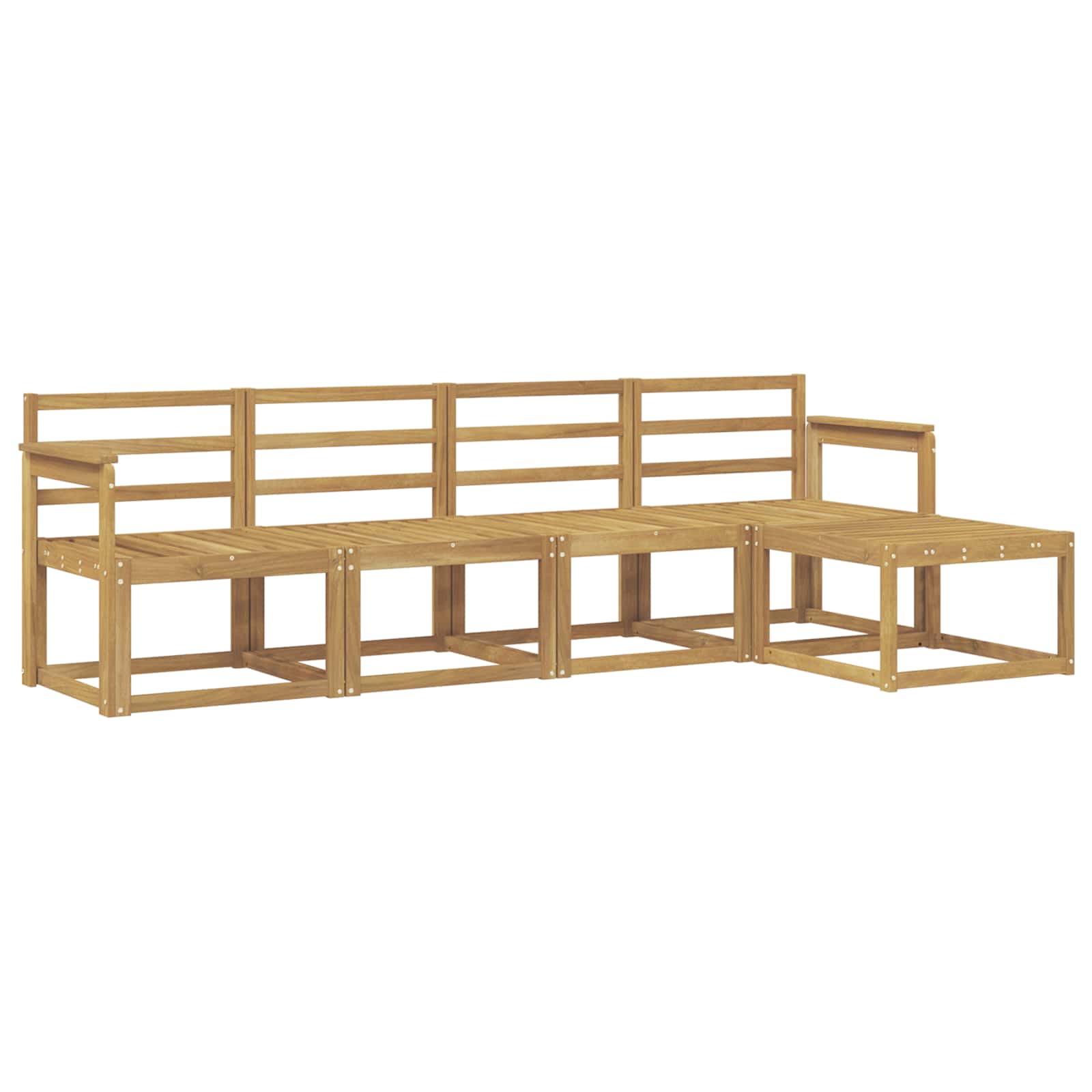 Σειρά Καναπέ Εξωτερικού 5 pcs Λευκό 249 x 122,5 x 73 εκ