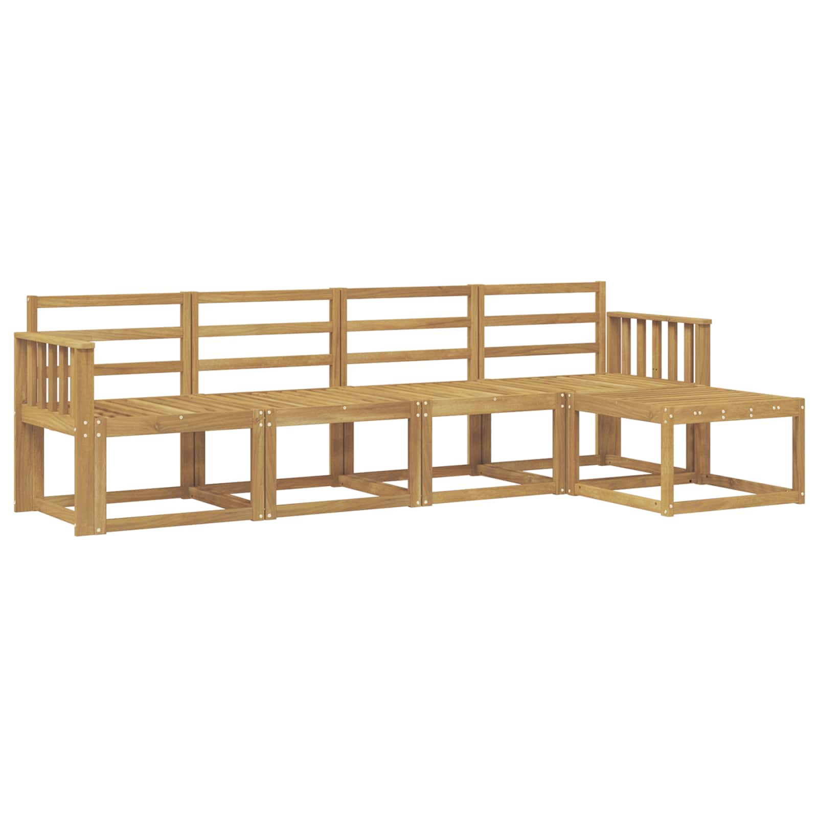 Σειρά Καναπέ Εξωτερικού 5 pcs Λευκό 249 x 122,5 x 73 εκ - Pakobazaar
