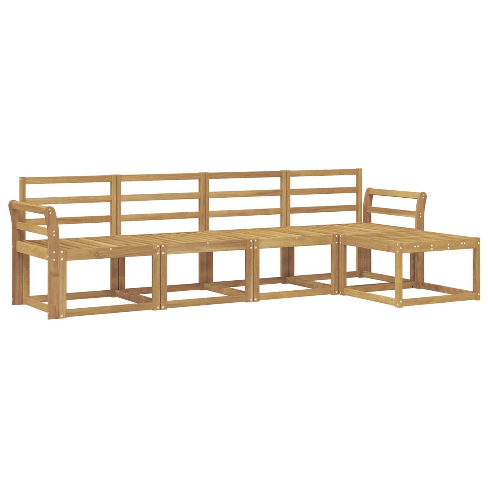 Σειρά Καναπέ Εξωτερικού 5 pcs Λευκό 253 x 122,5 x 73 εκ. - Pakobazaar