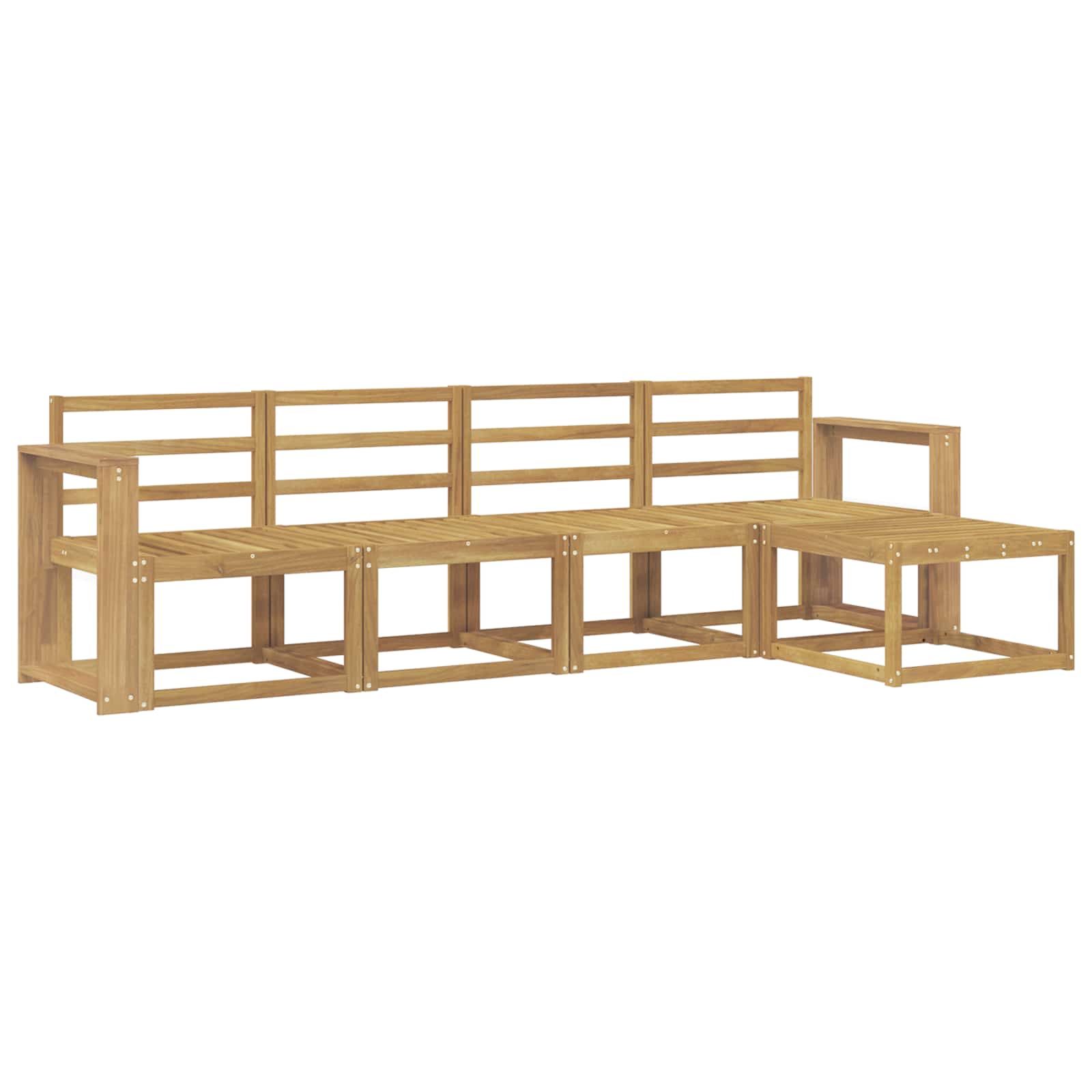 Σειρά Καναπέ Εξωτερικού 5 pcs Λευκό 257 x 122,5 x 73 εκ - Pakobazaar