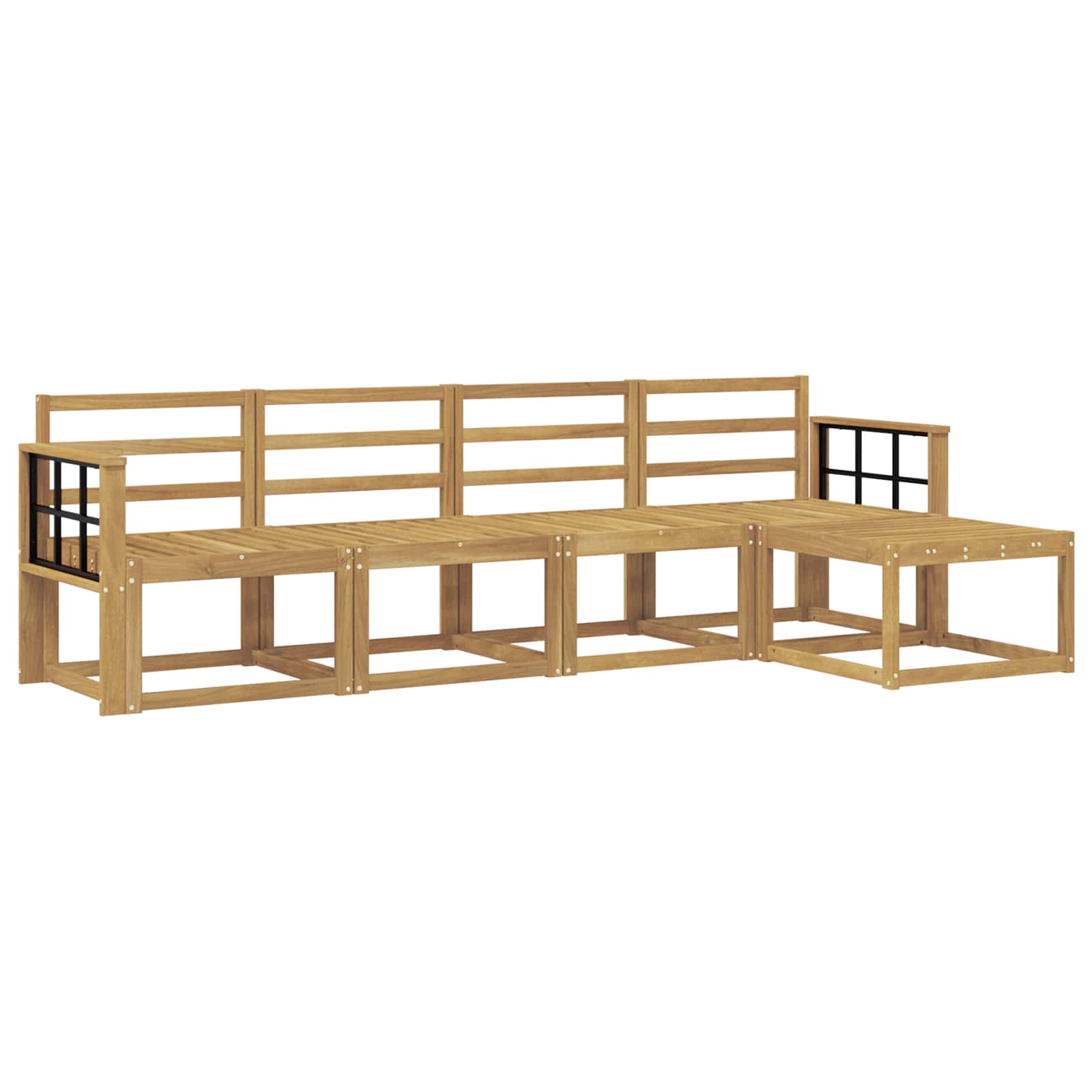 Σειρά Καναπέ Εξωτερικού 5 pcs Λευκό 249 x 122,5 x 73 εκ - Pakobazaar