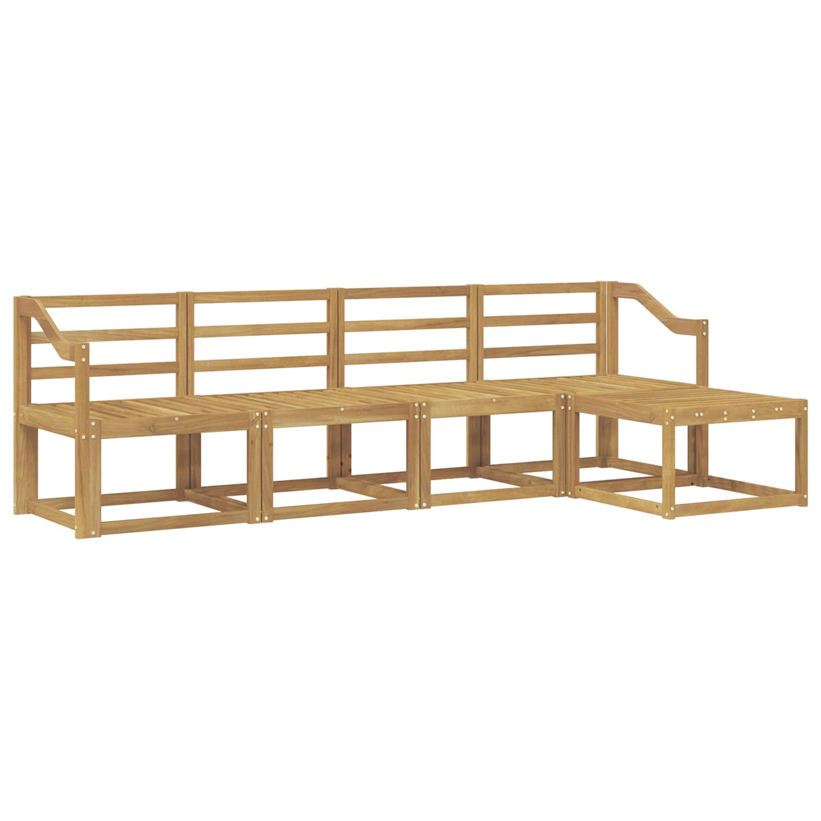 Σειρά Καναπέ Εξωτερικού 5 pcs Λευκό 245 x 122,5 x 73 εκ - Pakobazaar