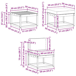 Σειρά Καναπέ Εξωτερικού με μαξιλάρι 6 pcs Άσπρο και Ανθρακί - Pakobazaar