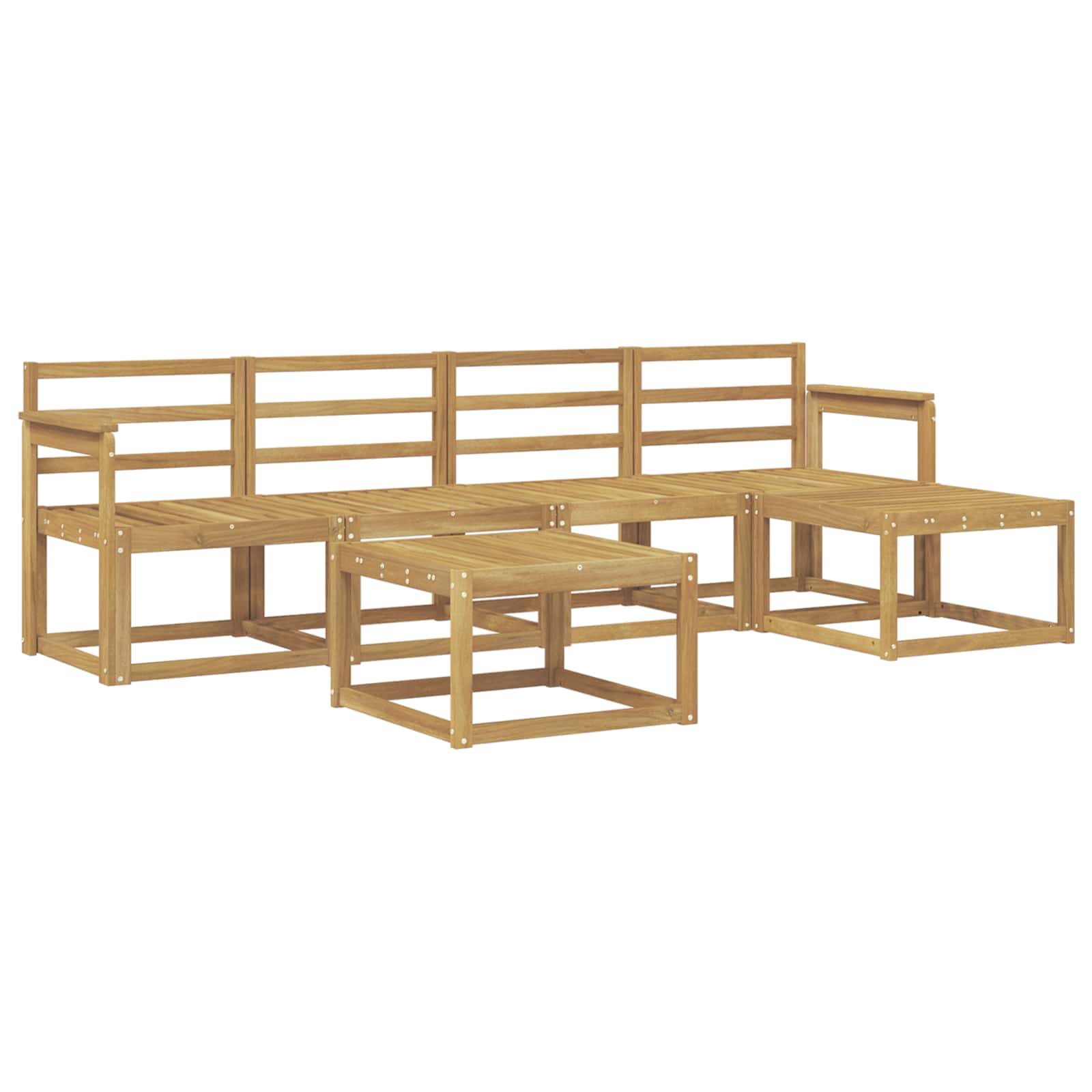 Σειρά Καναπέ Εξωτερικού 6 pcs Λευκό 59 x 59 x 37 εκ