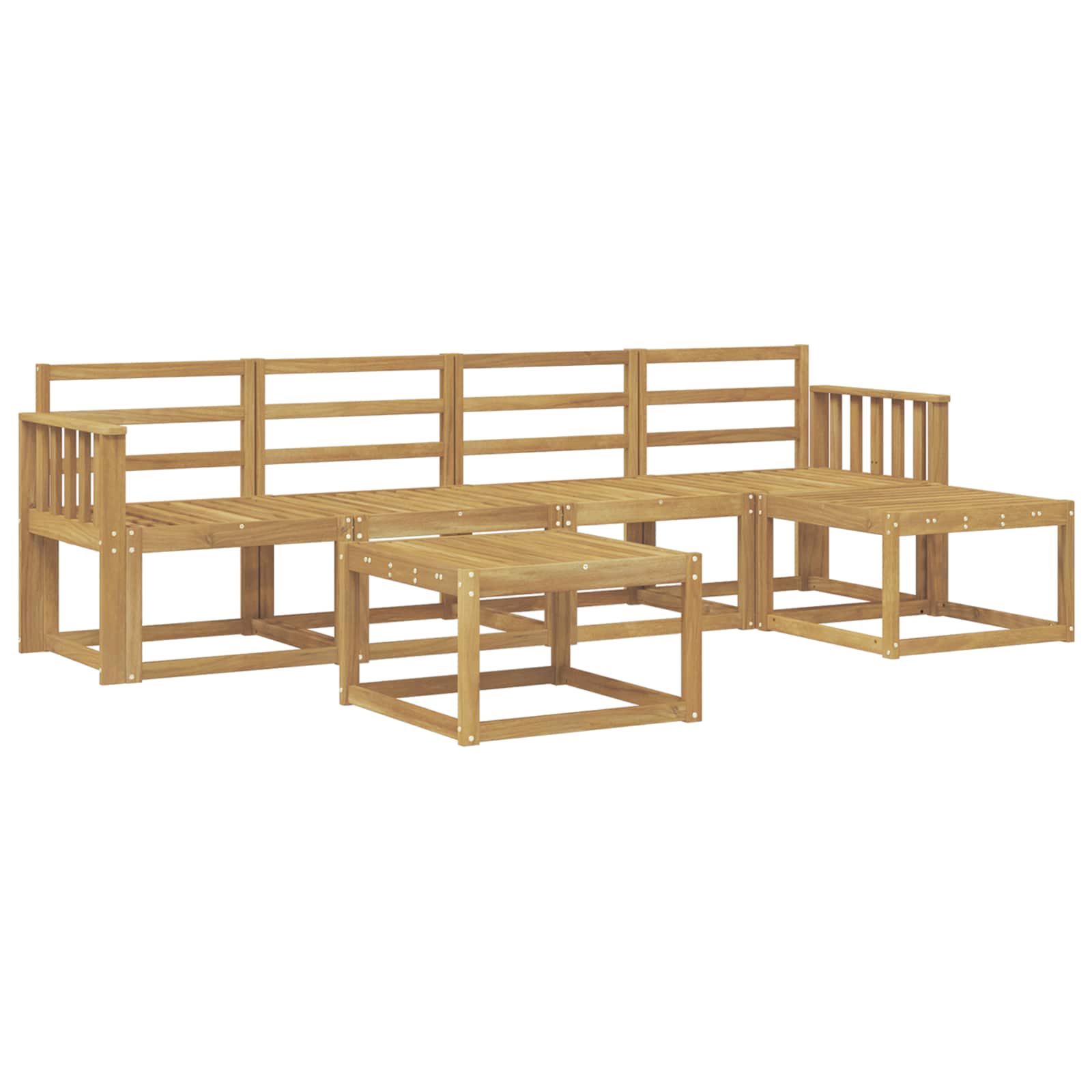 Σειρά Καναπέ Εξωτερικού 6 pcs Λευκό 59 x 59 x 37 εκ - Pakobazaar