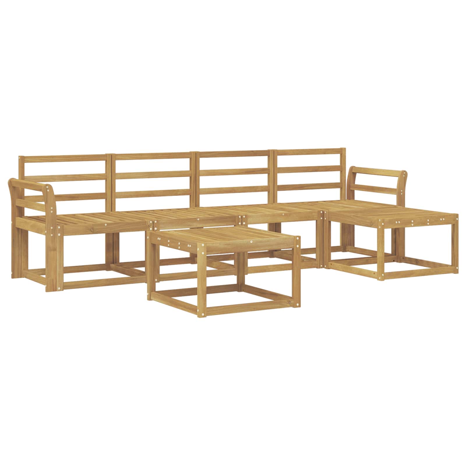 Σειρά Καναπέ Εξωτερικού 6 pcs Λευκό 59 x 59 x 37 εκ - Pakobazaar