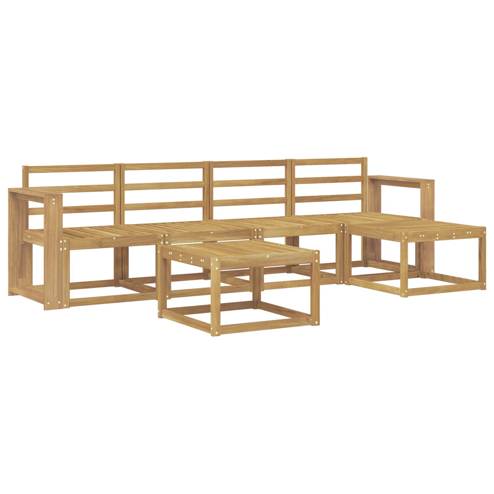 Σειρά Καναπέ Εξωτερικού 6 pcs Λευκό 59 x 59 x 37 εκ - Pakobazaar