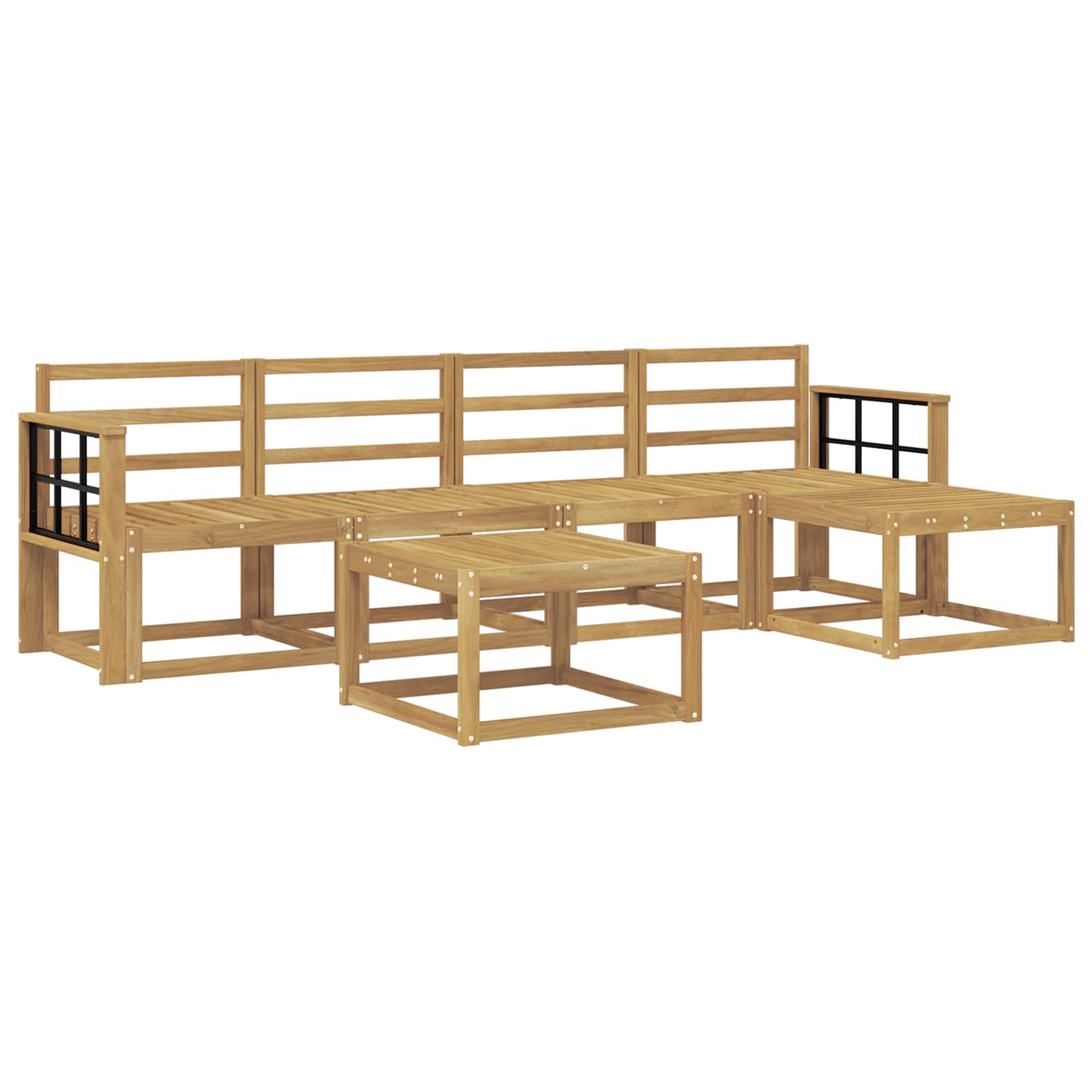 Σειρά Καναπέ Εξωτερικού 6 pcs Λευκό 59 x 59 x 37 εκ - Pakobazaar