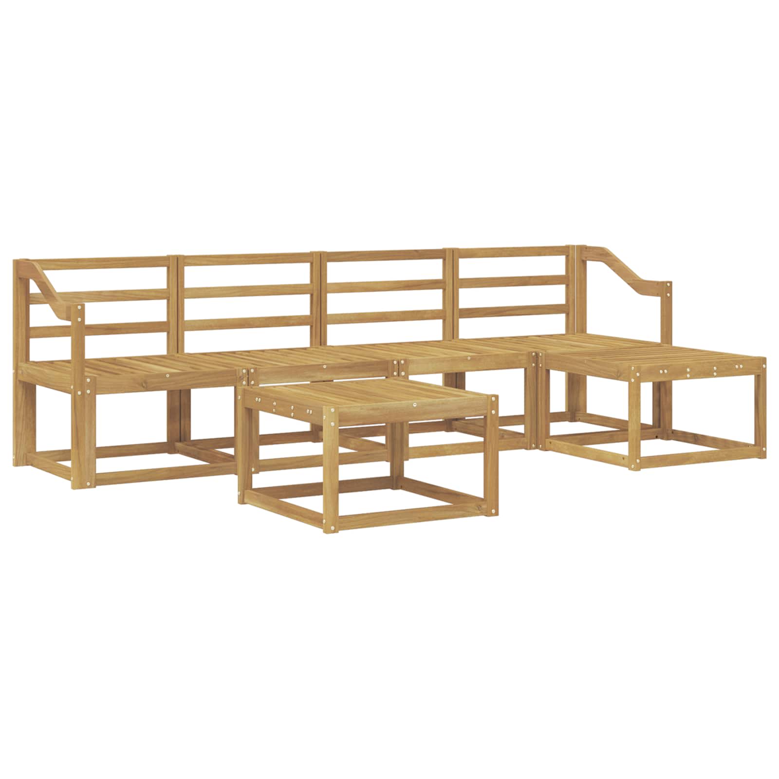 Σειρά Καναπέ Εξωτερικού 6 pcs Λευκό 59 x 59 x 37 εκ - Pakobazaar