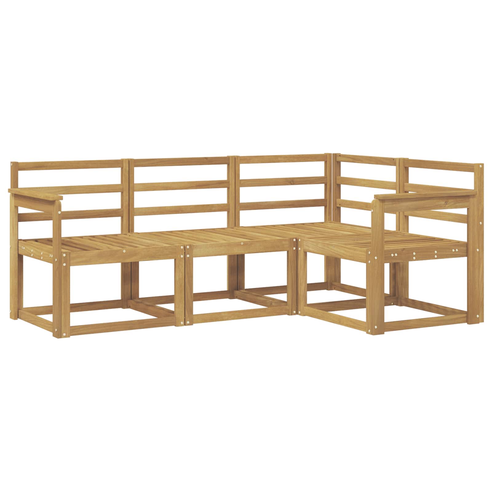 Σειρά Καναπέ Εξωτερικού 4 pcs Λευκό 187,5 x 128,5 x 73 εκ