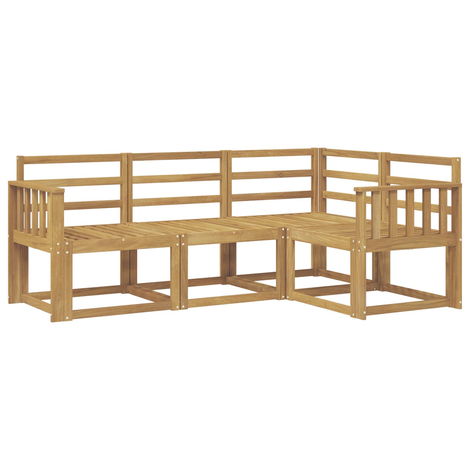Σειρά Καναπέ Εξωτερικού 4 pcs Λευκό 187,5 x 128,5 x 73 εκ
