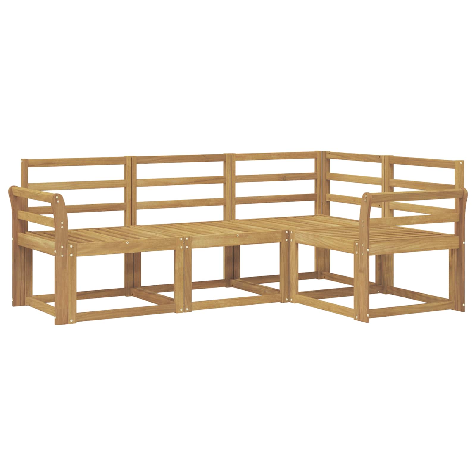 Σειρά Καναπέ Εξωτερικού 4 pcs Λευκό 190 x 130,5 x 73 εκ