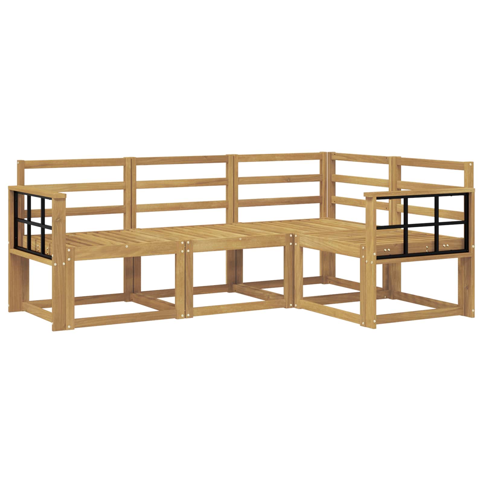 Σειρά Καναπέ Εξωτερικού 4 pcs Λευκό 187,5 x 128,5 x 73 εκ