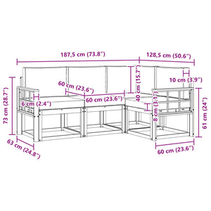 Σειρά Καναπέ Εξωτερικού με μαξιλάρι 4 pcs Λευκό και Κρεμ - Pakobazaar