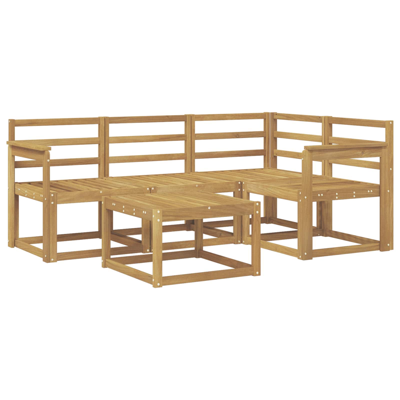 Σειρά Καναπέ Εξωτερικού 5 pcs Λευκό 59 x 59 x 37 εκ