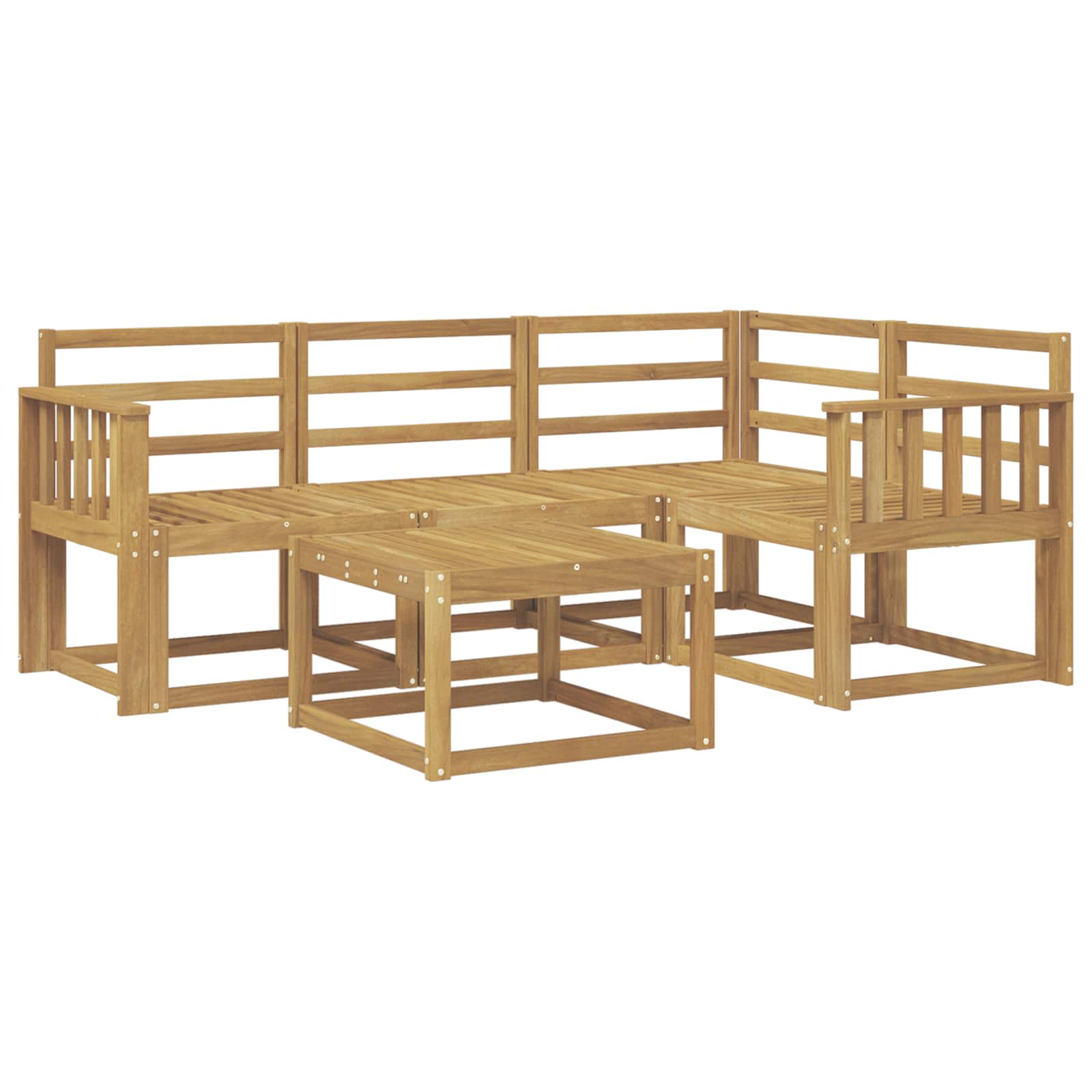 Σειρά Καναπέ Εξωτερικού 5 pcs Λευκό 59 x 59 x 37 εκ