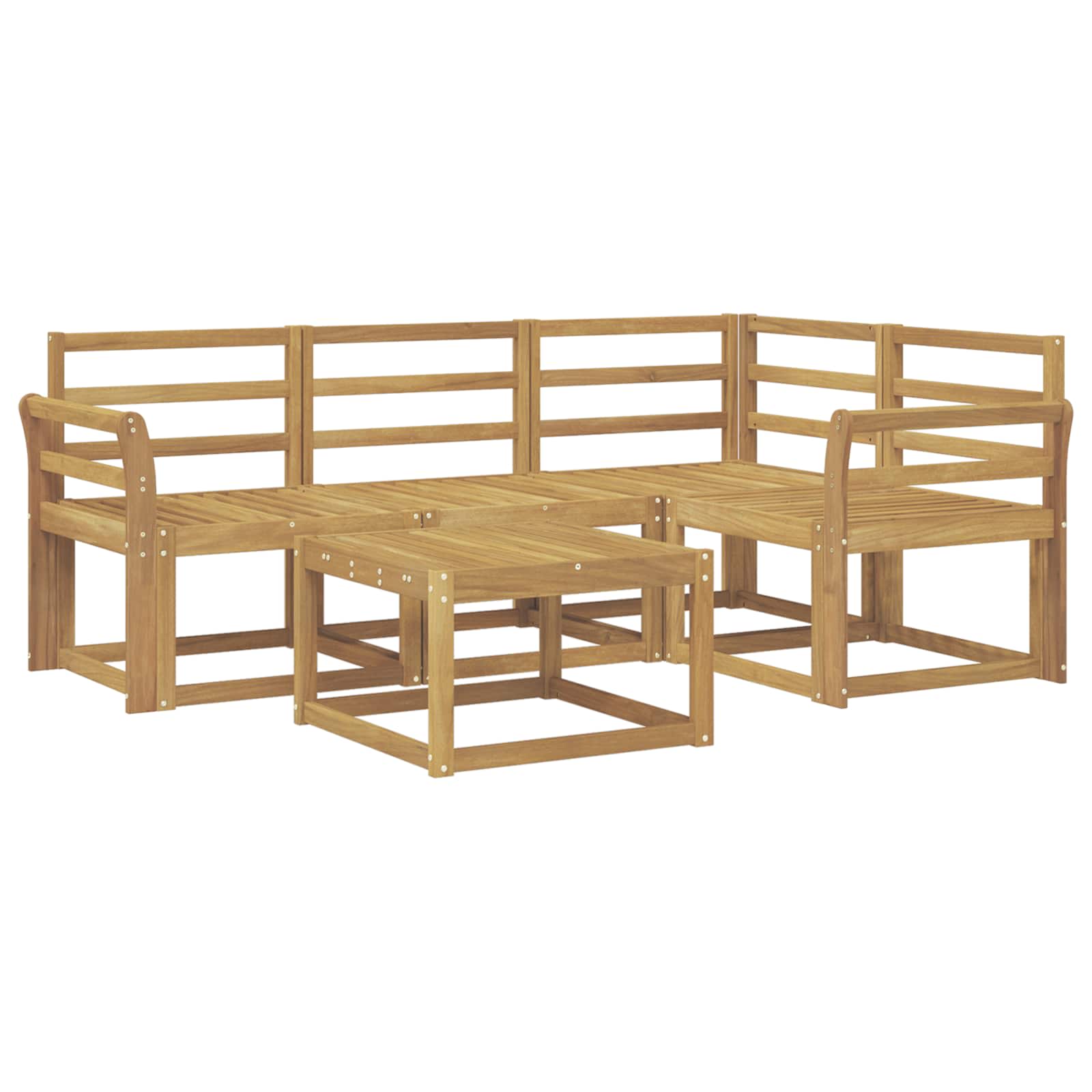 Σειρά Καναπέ Εξωτερικού 5 pcs Λευκό 59 x 59 x 37 εκ