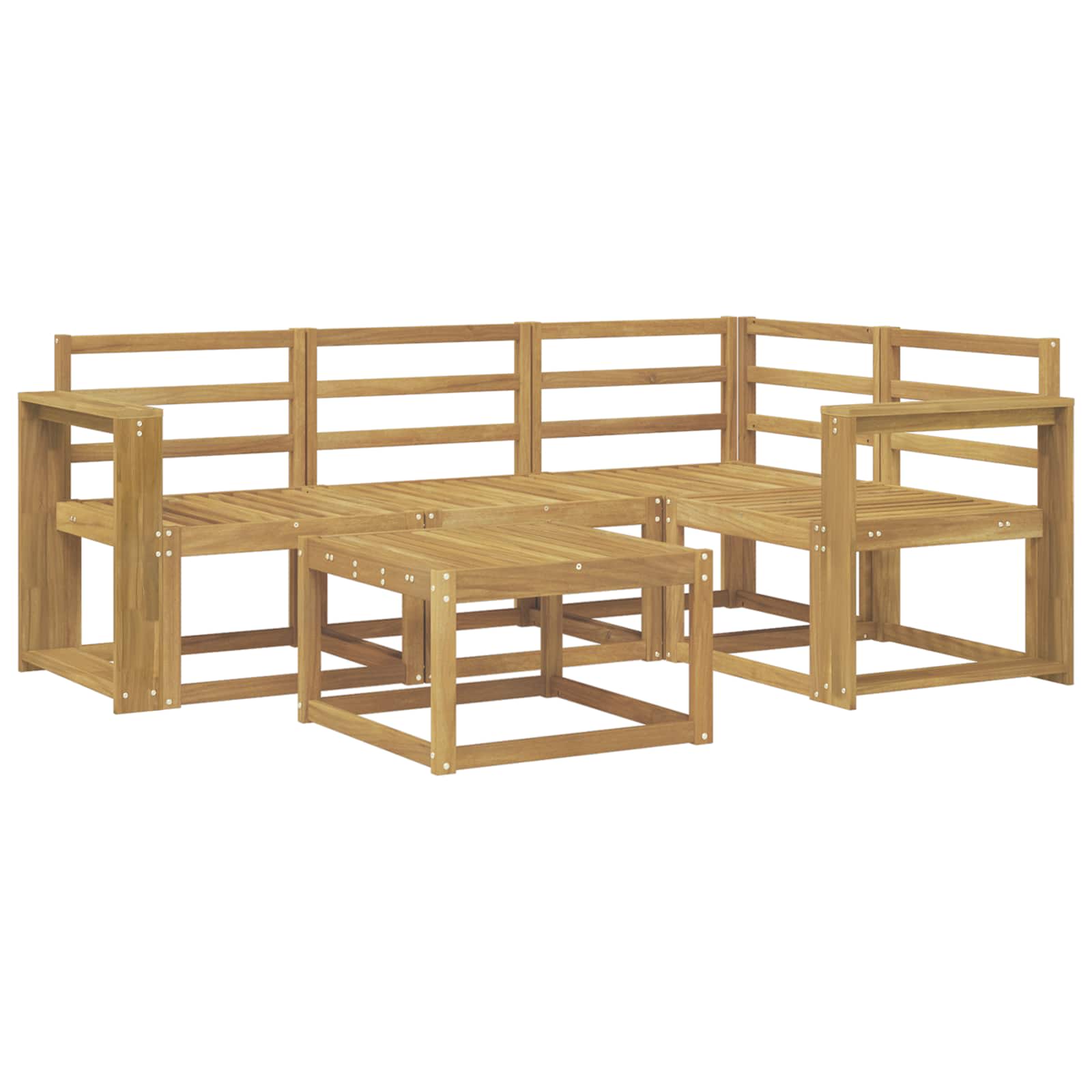 Σειρά Καναπέ Εξωτερικού 5 pcs Λευκό 59 x 59 x 37 εκ