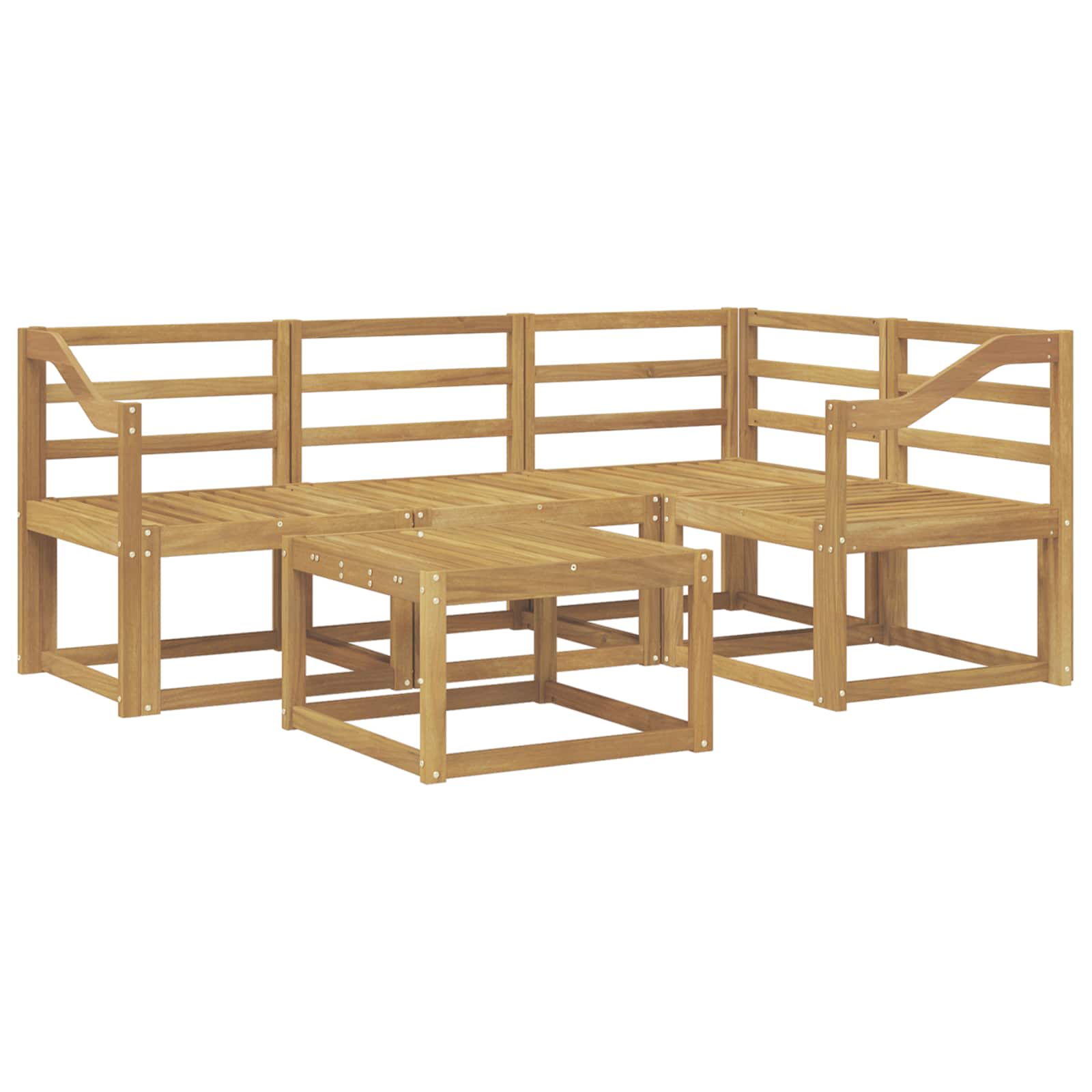 Σειρά Καναπέ Εξωτερικού 5 pcs Λευκό 59 x 59 x 37 εκ