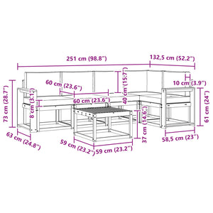 Σειρά Καναπέ Εξωτερικού με μαξιλάρι 6 pcs Άσπρο και Ανθρακί - Pakobazaar