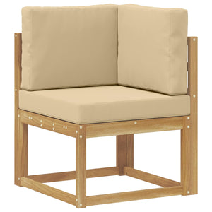Σειρά Καναπέ Εξωτερικού 7 pcs Λευκό και Μπεζ Πολυεστέρας - Pakobazaar