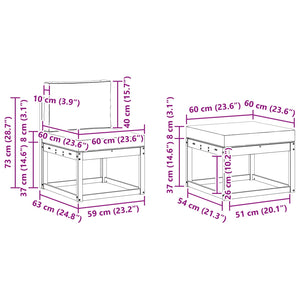 Σειρά Καναπέ Εξωτερικού 6 pcs Άσπρο και Ανθρακί Πολυεστέρας - Pakobazaar