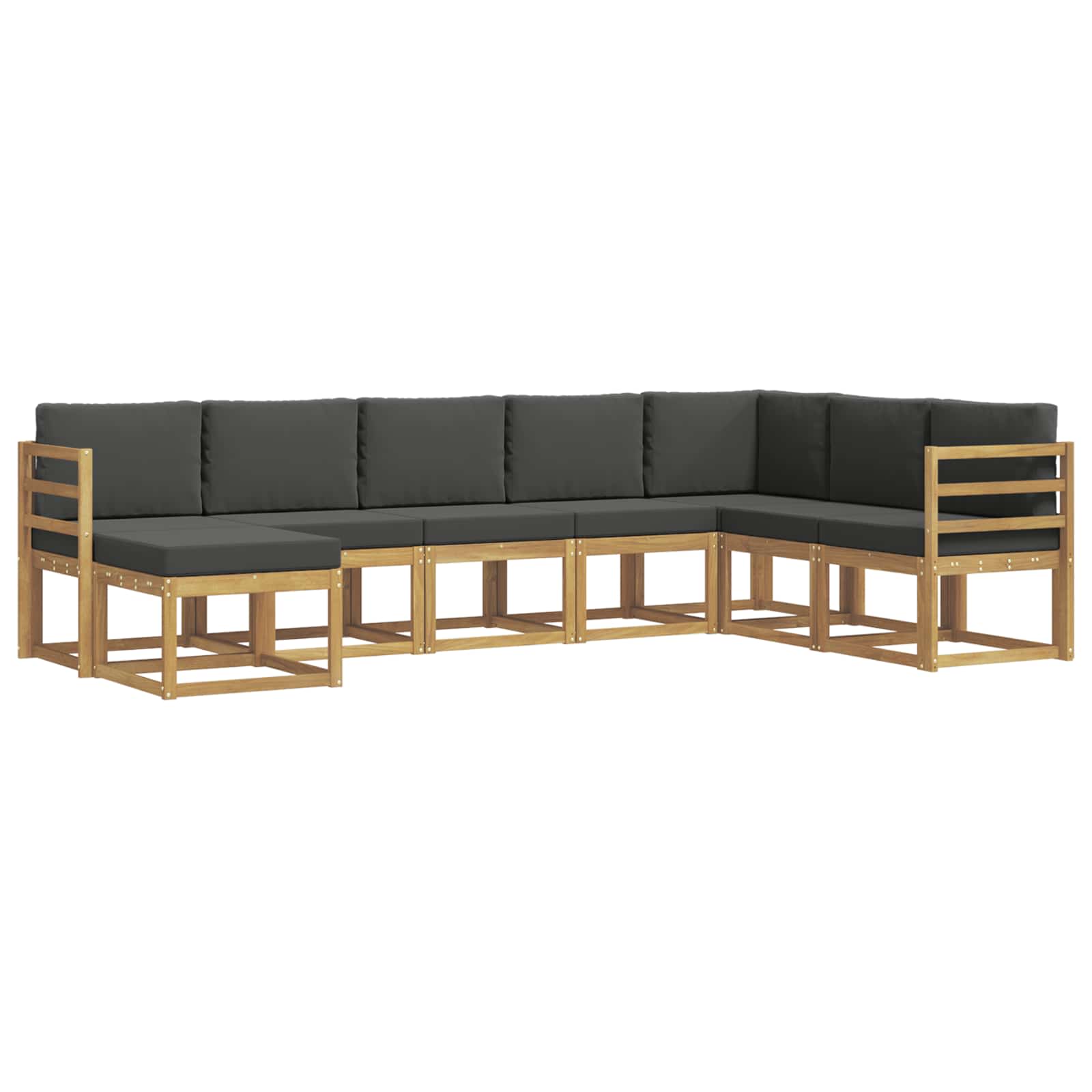 Σειρά Καναπέ Εξωτερικού με μαξιλάρι 8 pcs Άσπρο και Ανθρακί - Pakobazaar
