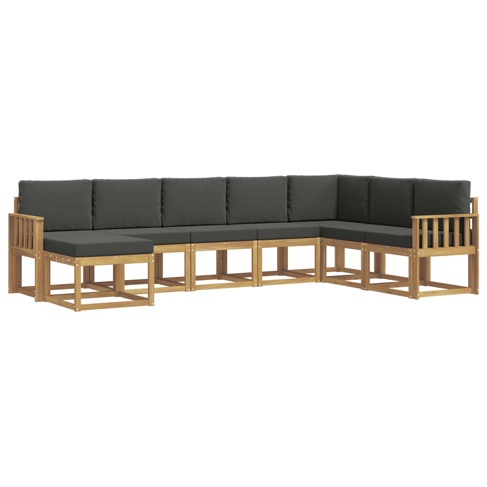 Σειρά Καναπέ Εξωτερικού με μαξιλάρι 8 pcs Άσπρο και Ανθρακί - Pakobazaar