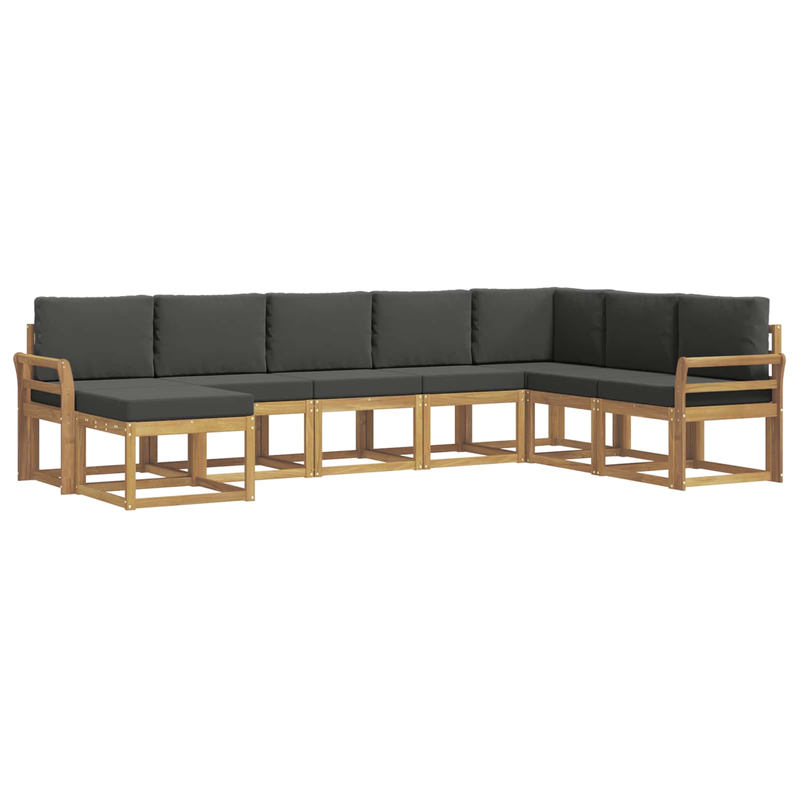 Σειρά Καναπέ Εξωτερικού με μαξιλάρι 8 pcs Άσπρο και Ανθρακί - Pakobazaar