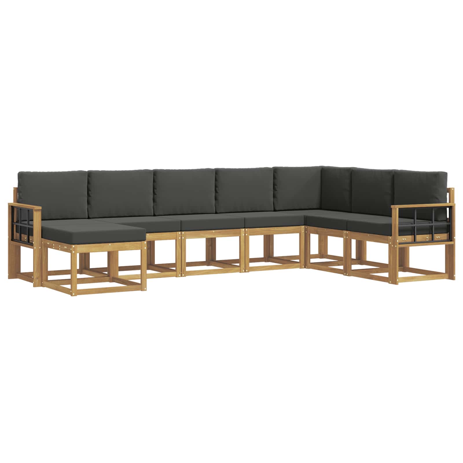 Σειρά Καναπέ Εξωτερικού με μαξιλάρι 8 pcs Άσπρο και Ανθρακί - Pakobazaar