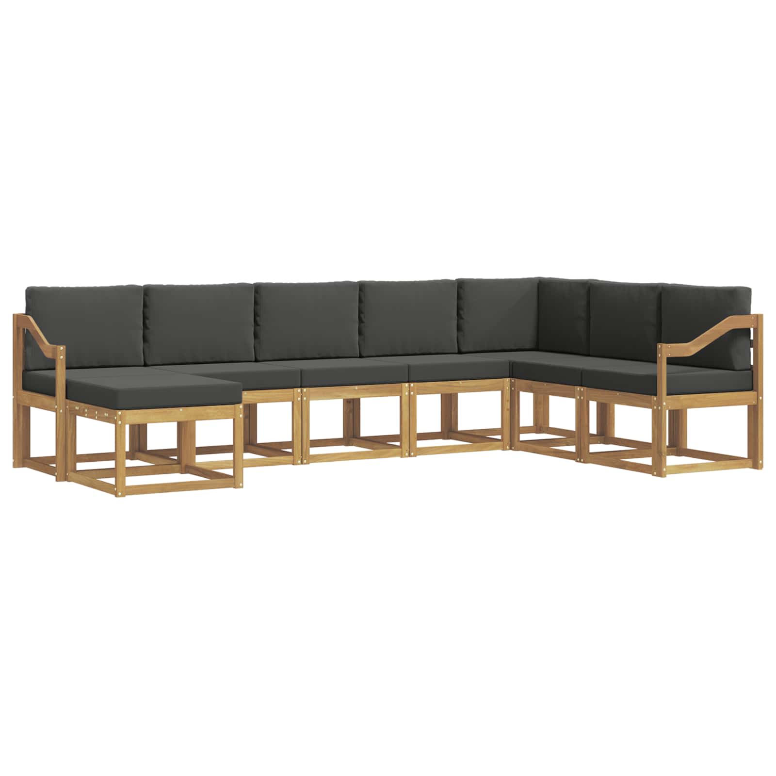 Σειρά Καναπέ Εξωτερικού με μαξιλάρι 8 pcs Άσπρο και Ανθρακί - Pakobazaar