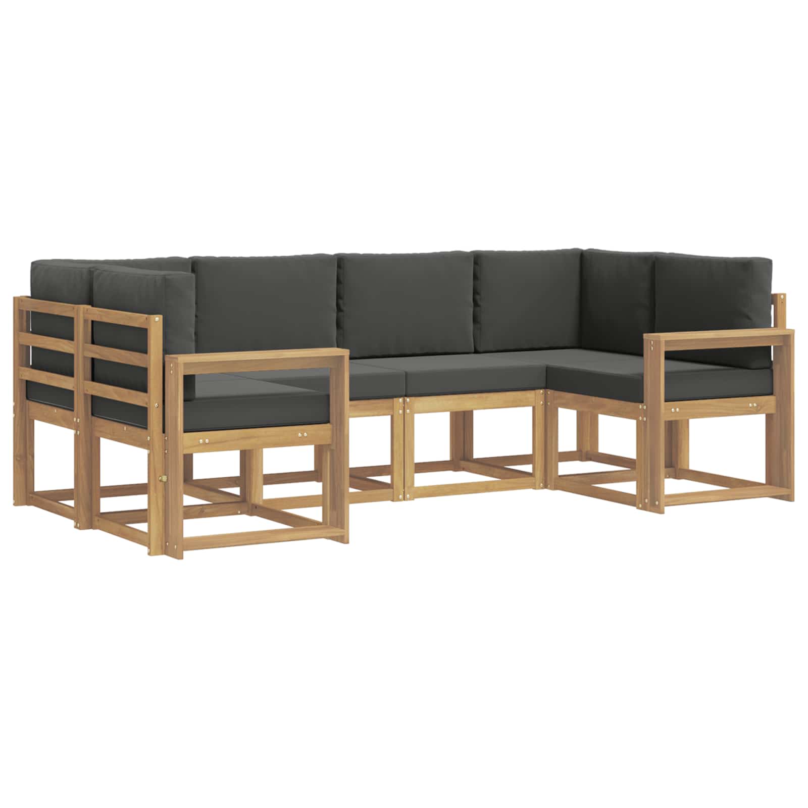 Σειρά Καναπέ Εξωτερικού με μαξιλάρι 6 pcs Άσπρο και Ανθρακί - Pakobazaar