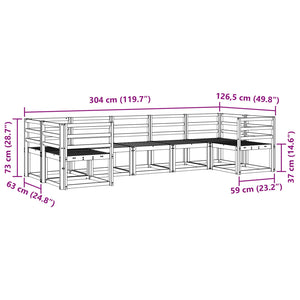Σειρά Καναπέ Εξωτερικού 7 pcs Λευκό Στερεό Ξύλο Ακακίας - Pakobazaar