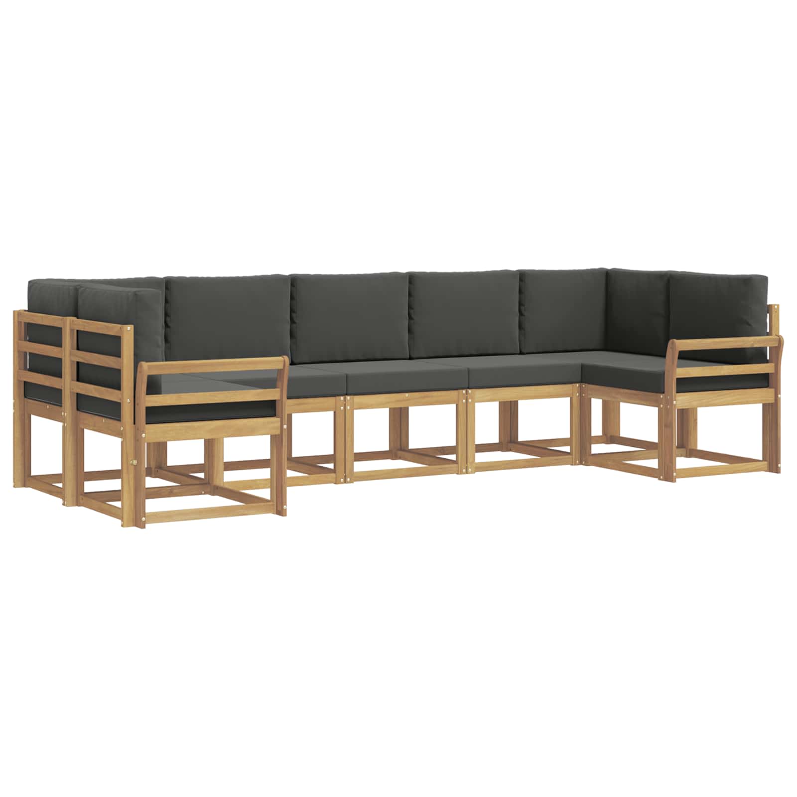 Σειρά Καναπέ Εξωτερικού με μαξιλάρι 7 pcs Άσπρο και Ανθρακί - Pakobazaar