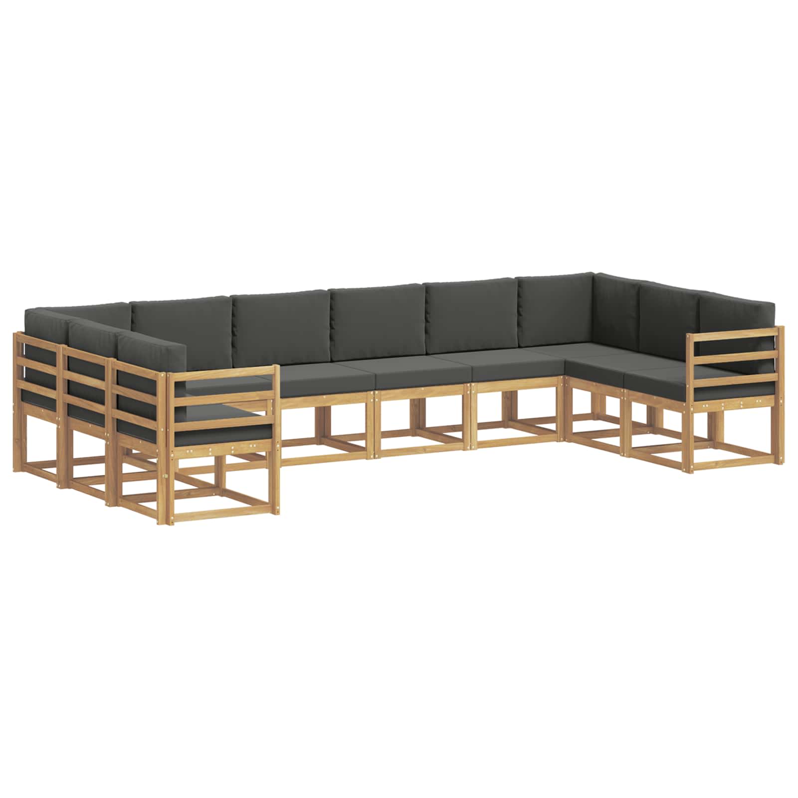 Σειρά Καναπέ Εξωτερικού με μαξιλάρι 10 pcs Άσπρο και Ανθρακί - Pakobazaar