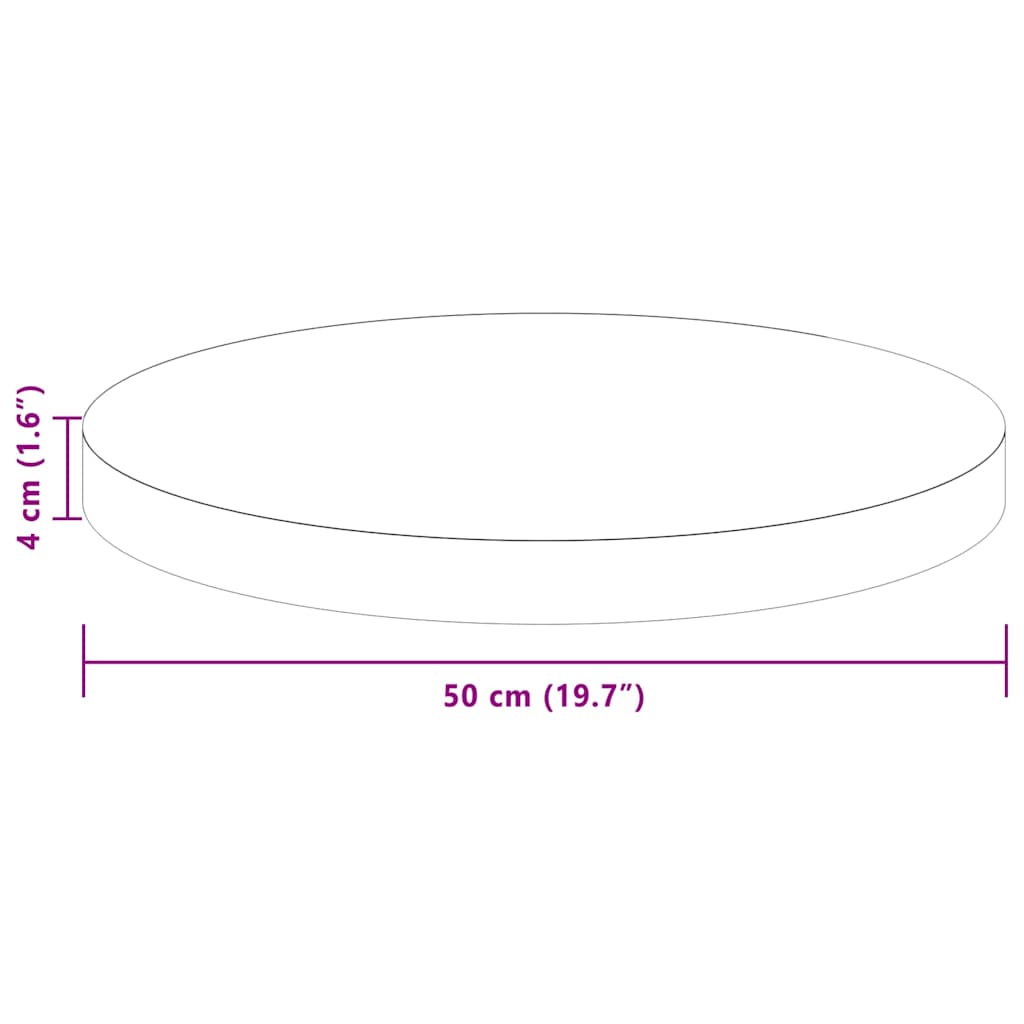 Καπάκι τραπεζιού Ανοιχτό καφέ Ø 50 x 4 cm Στερεό Ξύλο Δρυός - Pakobazaar