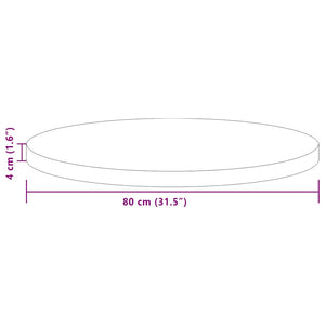 Καπάκι τραπεζιού Ø 80 x 4 cm Γύρος Στερεό Ξύλο Δρυός