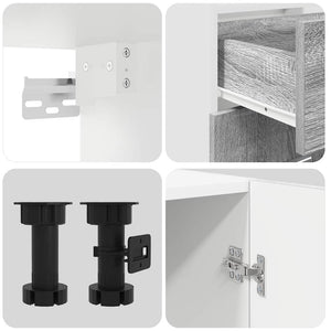 Σετ ντουλαπιών κουζίνας με συρτάρι Lyon 4 pcs Γκρι sonoma - Pakobazaar