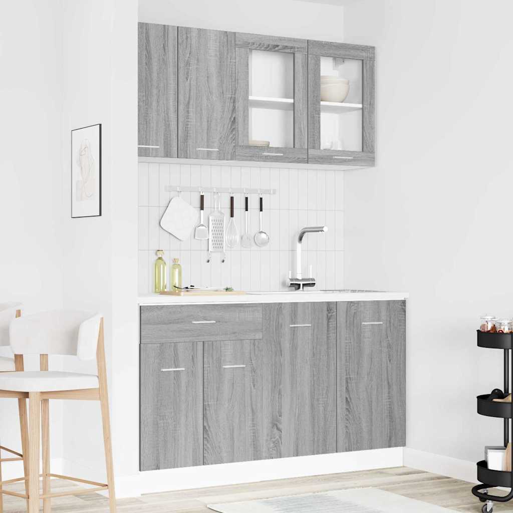 Σετ ντουλαπιών κουζίνας με συρτάρι Lyon 4 pcs Γκρι sonoma