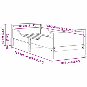 Σκελετός Κρεβατιού Λευκό 80 x 200 cm Επεξεργασμένο Ξύλο