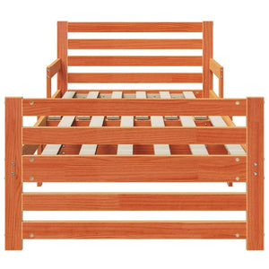 Σκελετός Κρεβατιού Κερωτό καφέ 80 x 200 cm Επεξεργασμένο Ξύλο