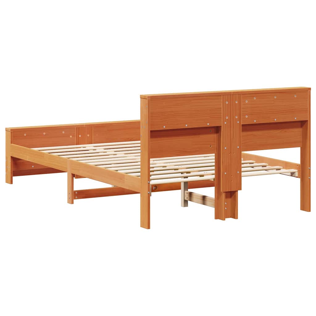 Σκελετός Κρεβατιού Κερωτό καφέ 140 x 190 cm Επεξεργασμένο ξύλο