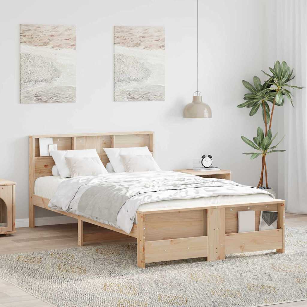 Σκελετός Κρεβατιού Καφέ 135 x 190 cm Επεξεργασμένο ξύλο