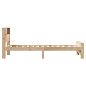 Σκελετός Κρεβατιού με ράφι Καφέ 75 x 190 cm Στερεό πεύκο