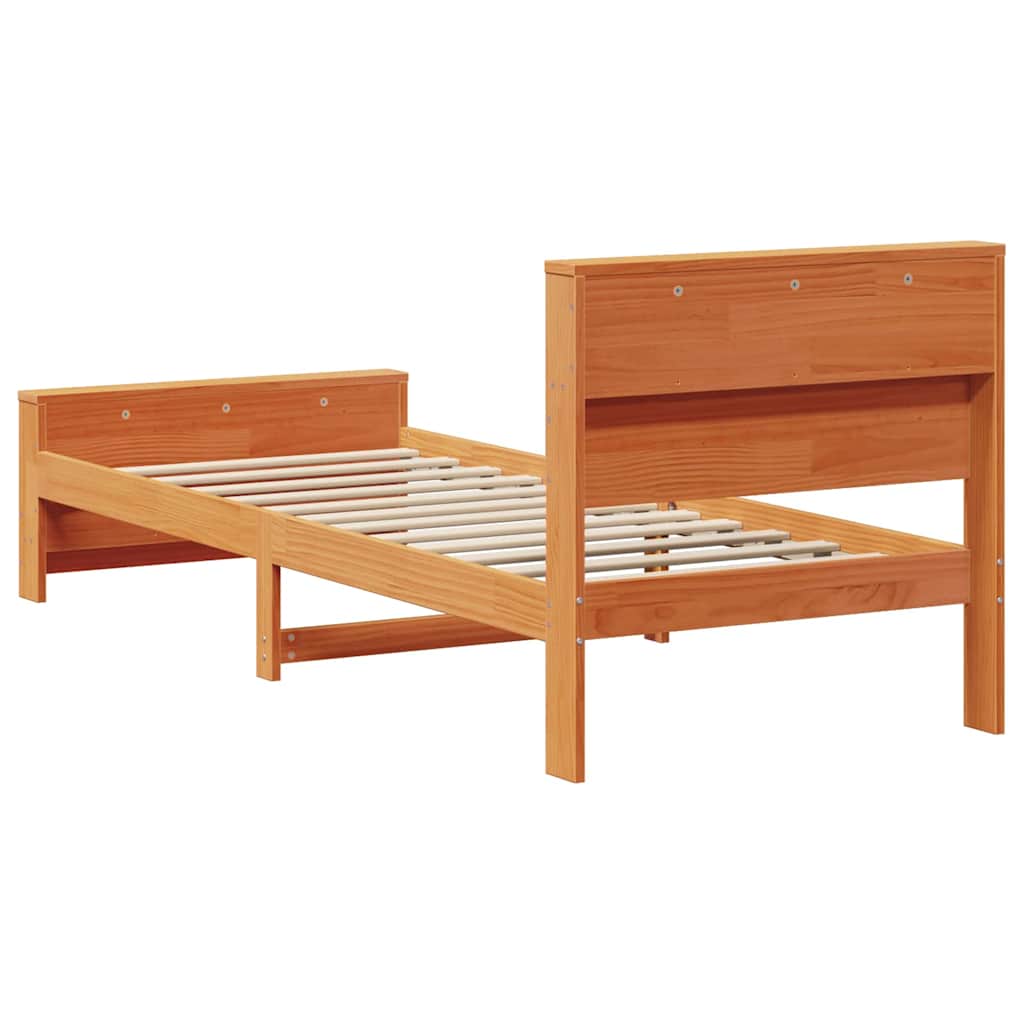 Σκελετός Κρεβατιού Κερωτό καφέ 75 x 190 cm Επεξεργασμένο ξύλο